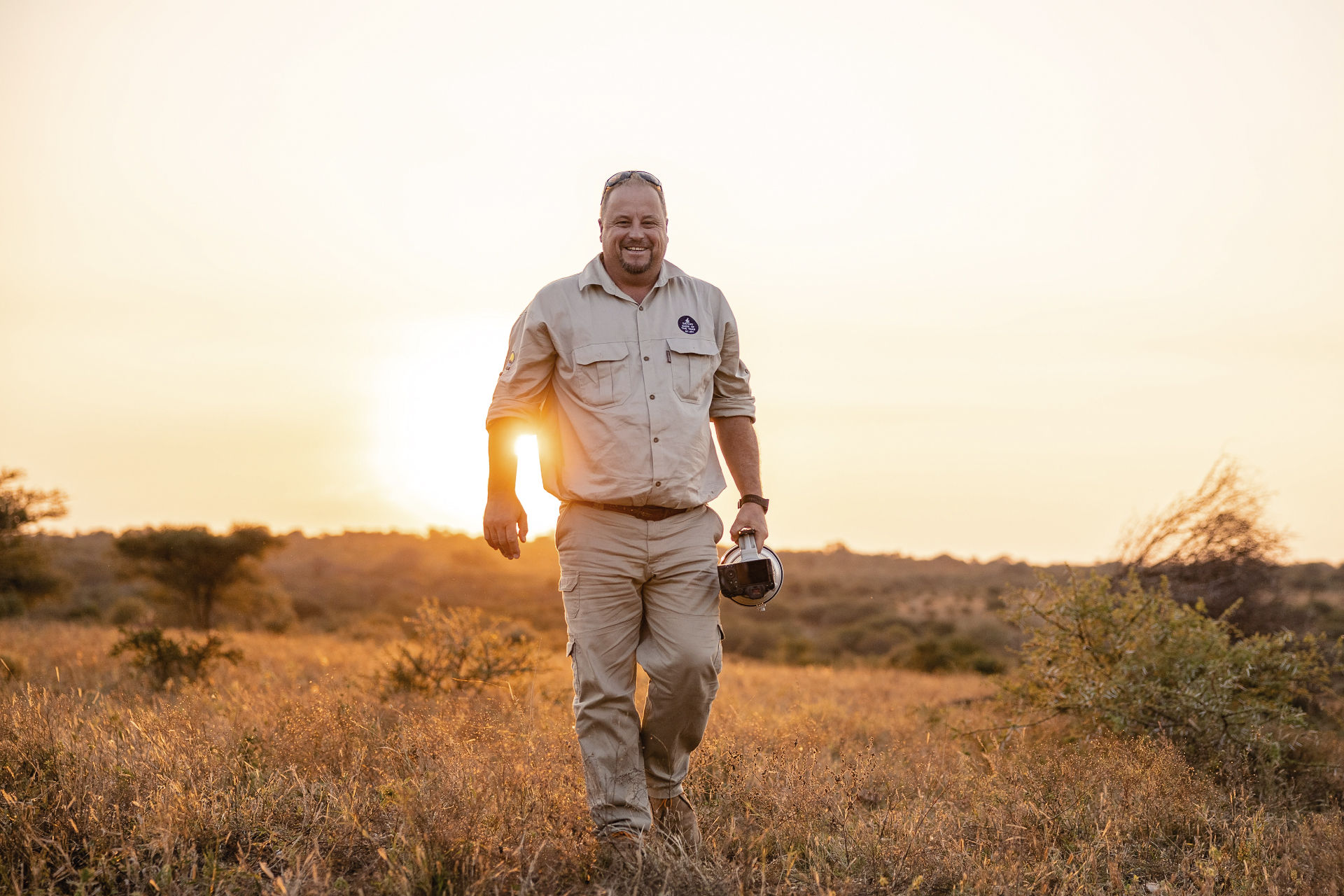 Andrew Aveley guiding guests during a private safari